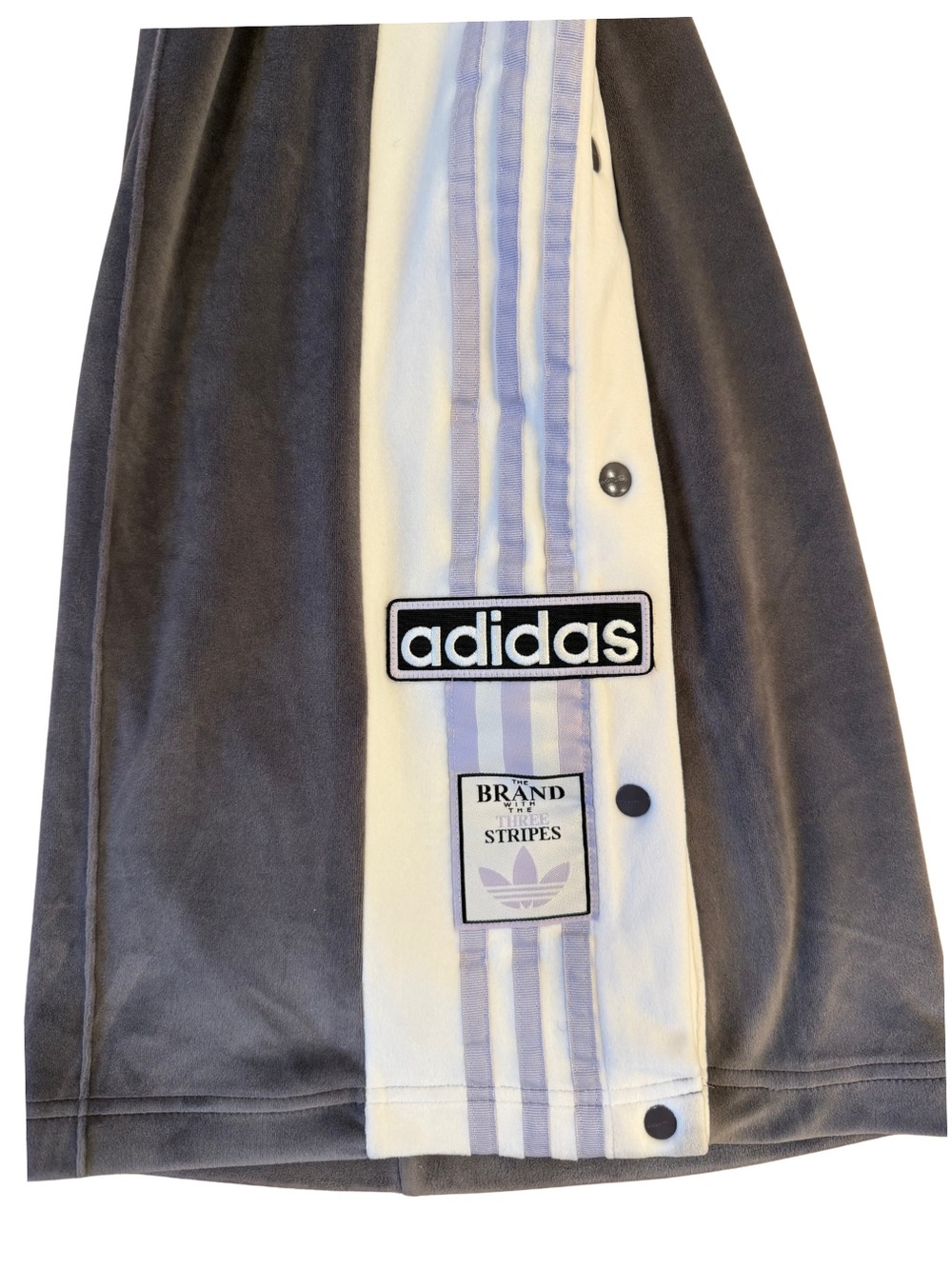 adidas Lavender Snap-Open Track Pants with White Side Panels - Picture 9 of 10